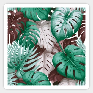 Pastel Monstera Tropical Leaves Sticker